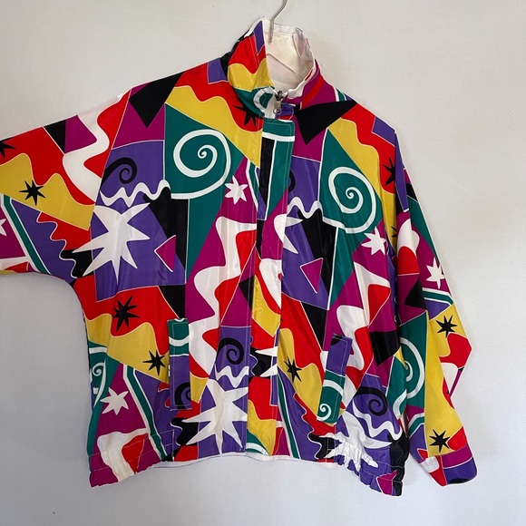 Bruce Germain Jackets & Blazers - Matisse Inspired 80s Vintage Windbreaker Reversible